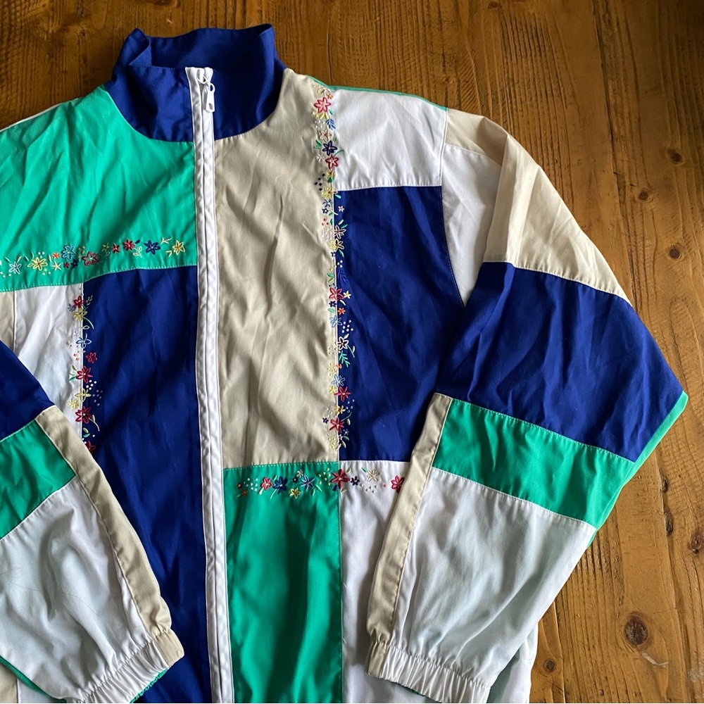 Vintage Tracksuit Patchwork Jacket With Embroider… - image 3